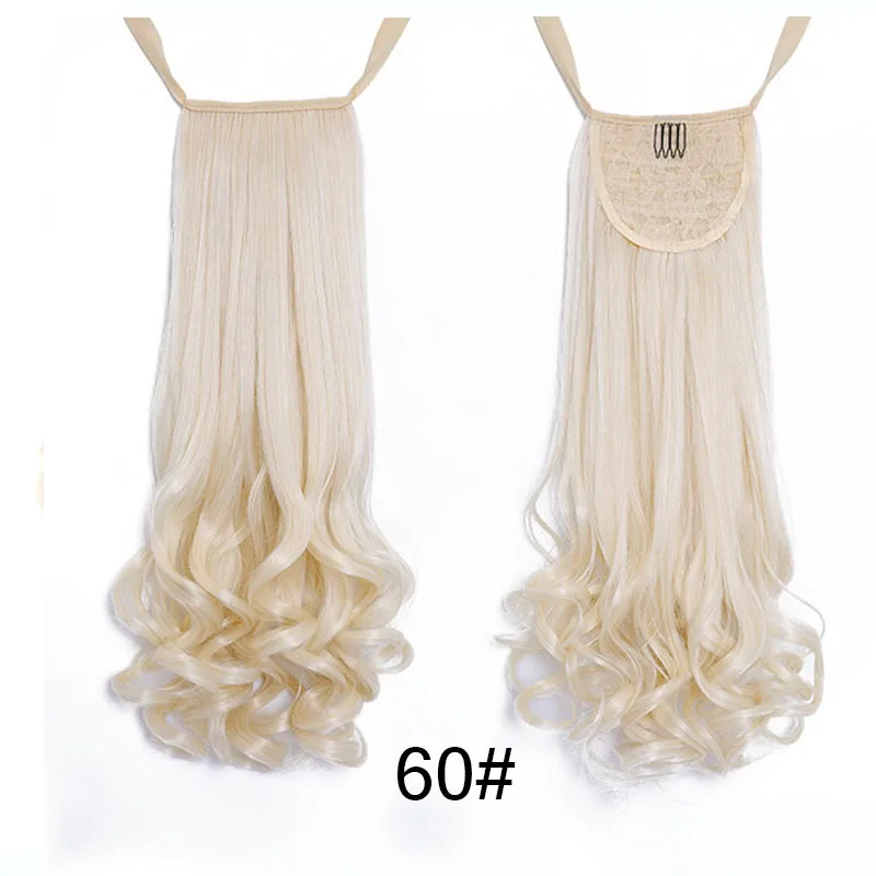 

WTB 26'' Synthetic Ponytail Wavy Claw Clip In PonyTail Hair Extension Heat Resistant Fake Hair Pieces Drawstring Ponytail Black