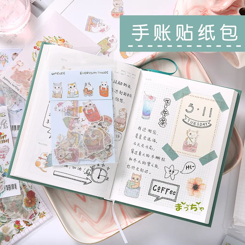 40 шт./упак. милые Стикеры s Kawaii Cat Бумага Стикеры украшения Diy дневник в стиле Скрапбукинг этикетка Стикеры s канцелярские принадлежности, школьные принадлежности