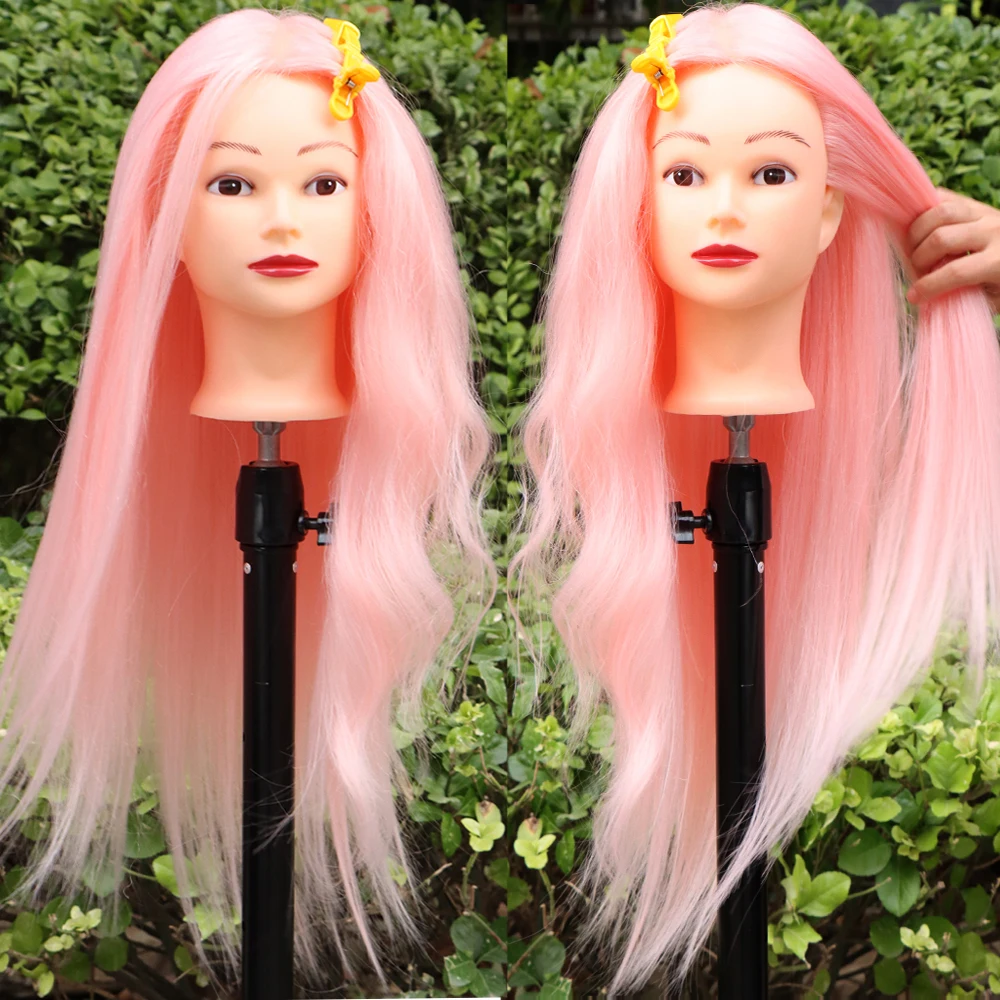 Female Mannequin Training Head And Stand For Hairdressers Hairstyles 85% Human Hair Training Head For Braid Hairdressing Head