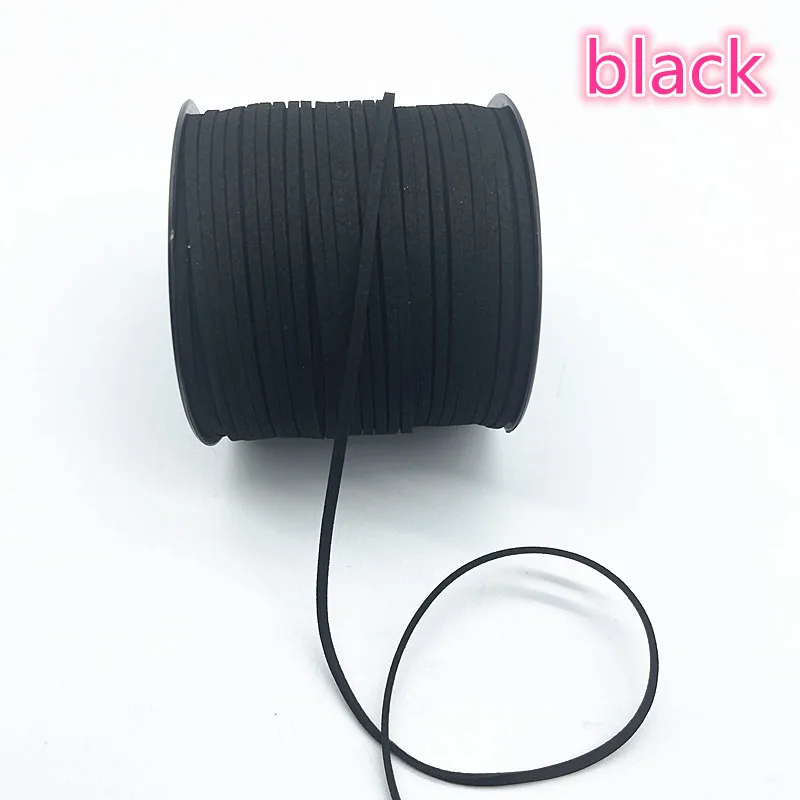 5yards 3mm Flat Faux Suede Braided Cord Belt Leather Korean Velvet Leather for Jewelry Making Diy Handmade Bracelet