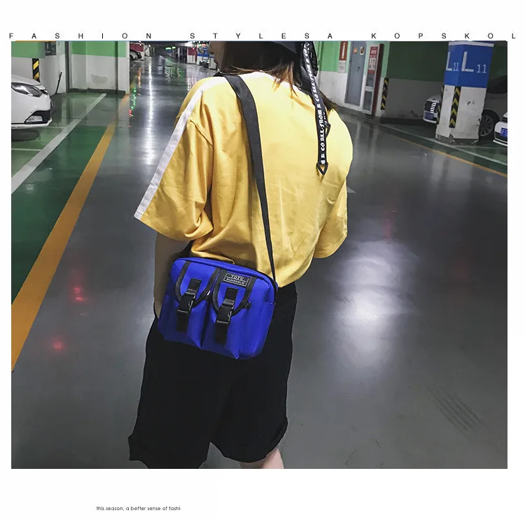Couples Celebrity Style Canvas Wear-Resistant Oblique Bag Women's Mortise Lock Disco Dancing Bag Casual Shoulder Bag