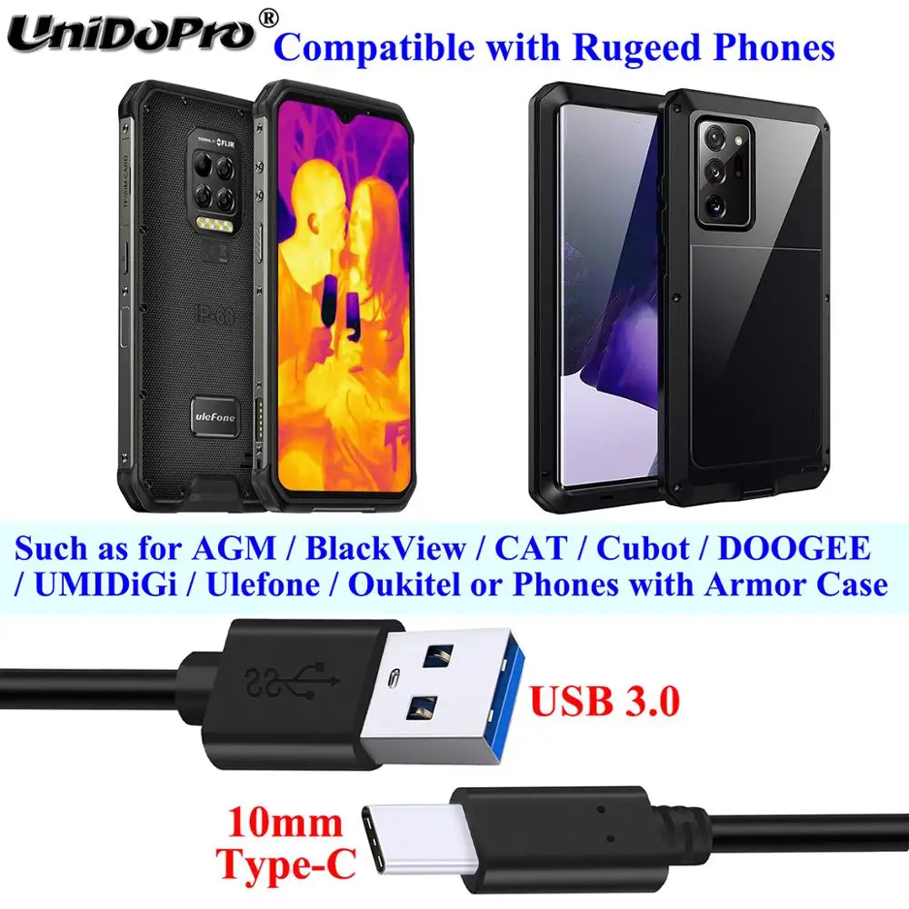 10 мм расширенный кабель быстрой зарядки типа C адаптер USB OTG для прочных телефонов