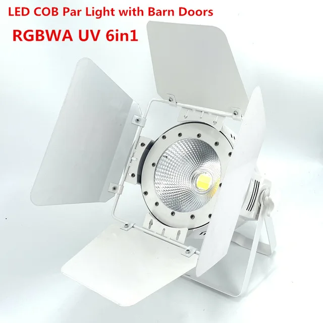 RGBWA UV 6in1 200 Вт COB светодиодный светильник с дверями сарая RGBWA UV 6в1/RGBW 4в1/RGB 3в1/теплый белый Par64 Светодиодный светильник для сценического диджея Dmx контроллер - Цвет: RGBWA UV 6in1