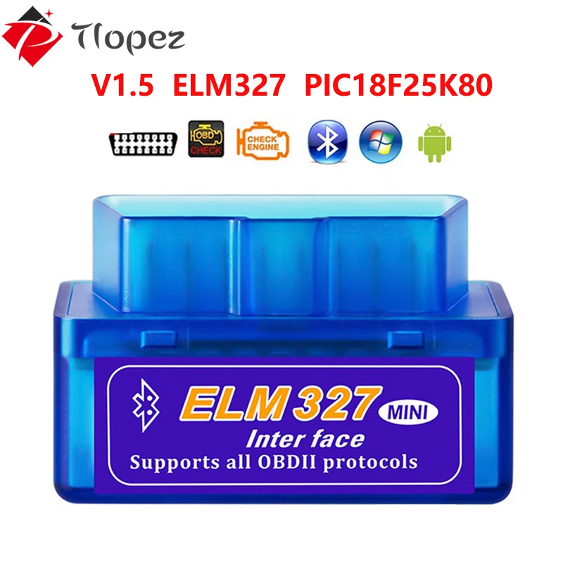 V1.5 MINI ELM327 OBDII PIC18F25K80 чип Bluetooth диагностический OBD2 CAN BUS для Android Torque PC автоматический