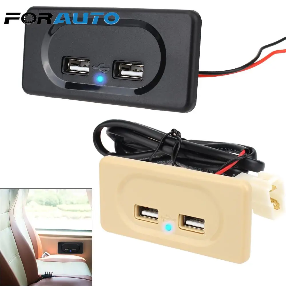 Автомобильный адаптер питания RV розетка с двойным USB-разъемом 4 8 А 12 В 24