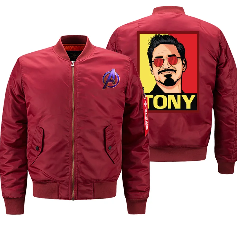 Железный человек осень зима толстое теплое пальто на молнии Tony Stark куртка-бомбер мужская парка мотоцикл хип хоп супергерой мужские куртки 8XL