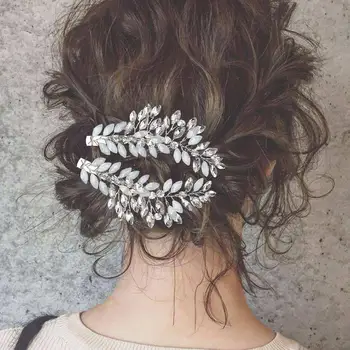 

2019 New Fashion Women Beautiful Hairpins Hair Clip Snap Hand-studded Diamond Design Clip Bridal Wedding Dress Hair Accessories