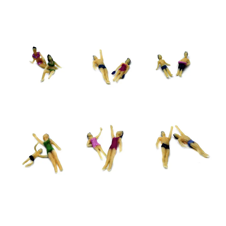 

100pcs 1/100 scale model swimming figure toy ABS plastic miniature seashore people for diorama architecture sea scene layout kit