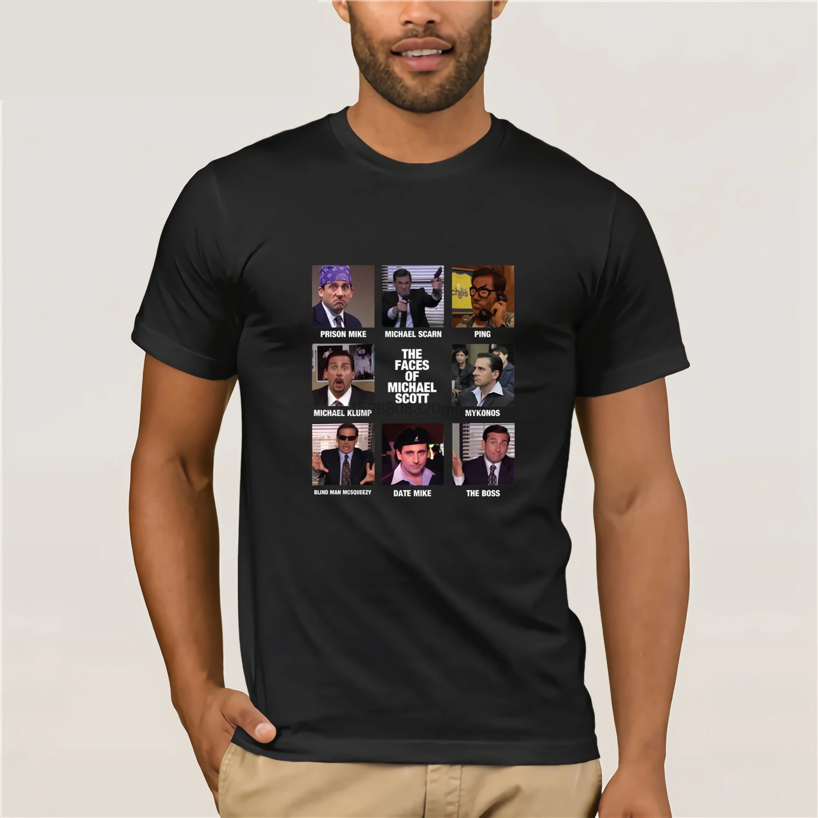 

The Faces of Michael Scott - The Office Shirt T-Shirt Fun Design Custom Print Short Sleeve T-Shirt