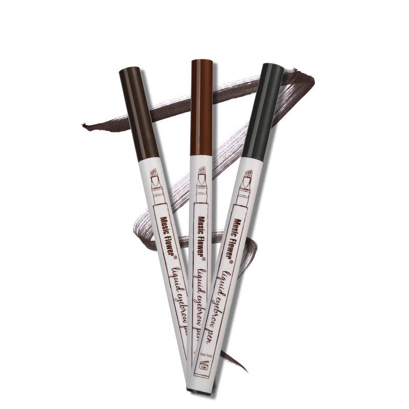 1pcs Eyebrow Pencil 3 Coulor Waterproof Micro Fork Tip 4 Head Tattoo Sketch Pen | Красота и здоровье