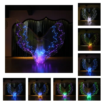 

Color Change LED Isis Wings Belly Dance Luminous 360 Degree Butterfly Wings Performance Accessories Dance Props