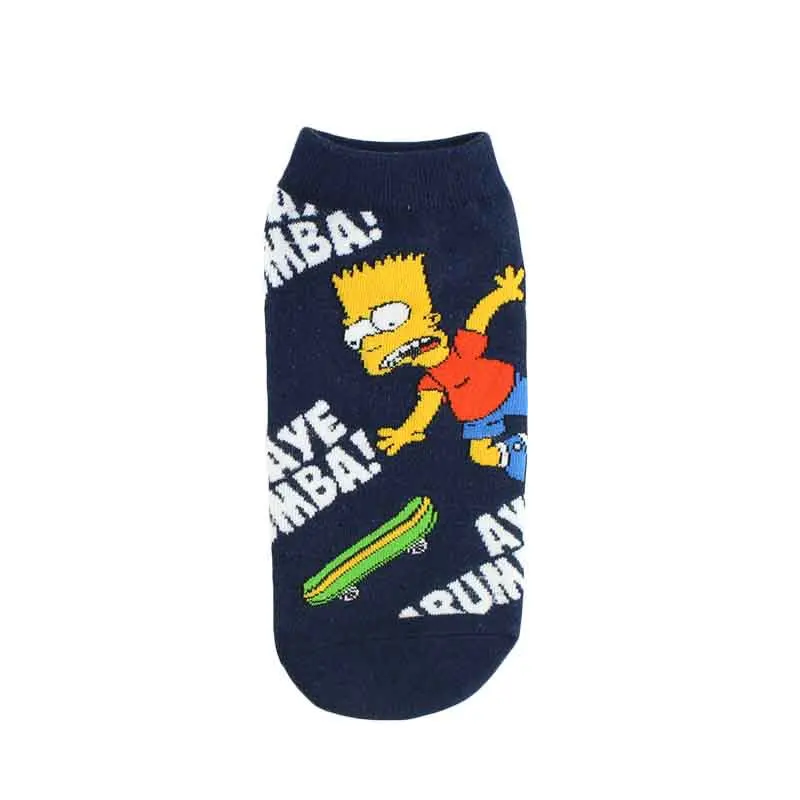 Son Skate Короткие носки до щиколотки с рисунком из мультфильма Bart Ave Abe Man DJ Homer Beer Son Skate UNRULY 1999 - Цвет: Son Skate
