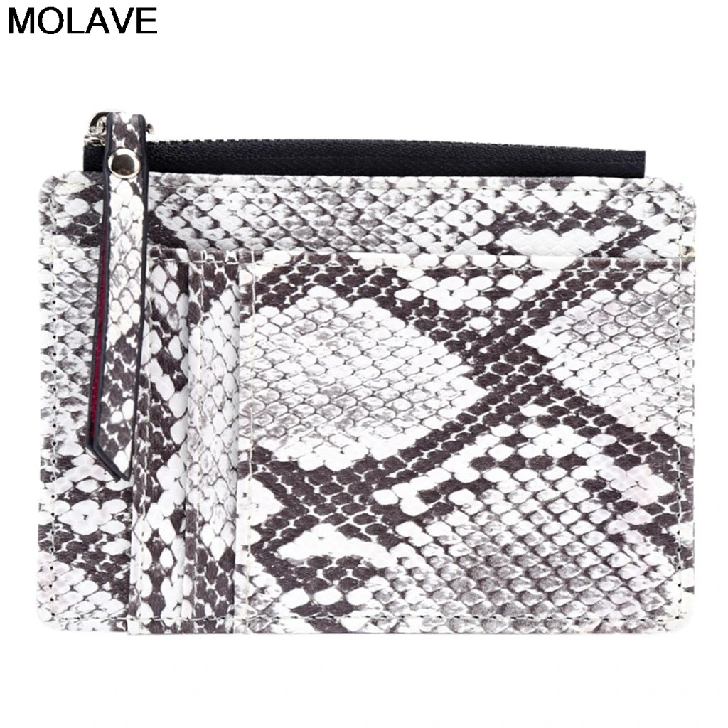 Molave, держатели для карт, тренд, Женский Змеиный короткий кошелек, дамские сумки для карт, модные кошельки для монет, сумочка, клатч, monederos para mujer
