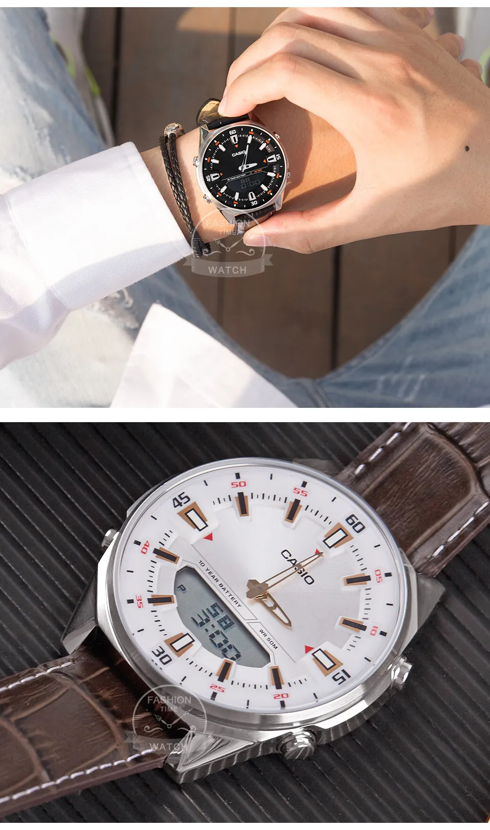 Casio Часы мужские Топ бренд класса люкс набор кварцевые часы 50 м водонепроницаемые мужские часы наручные, спортивные, военные часы relogio masculino AMW-830L