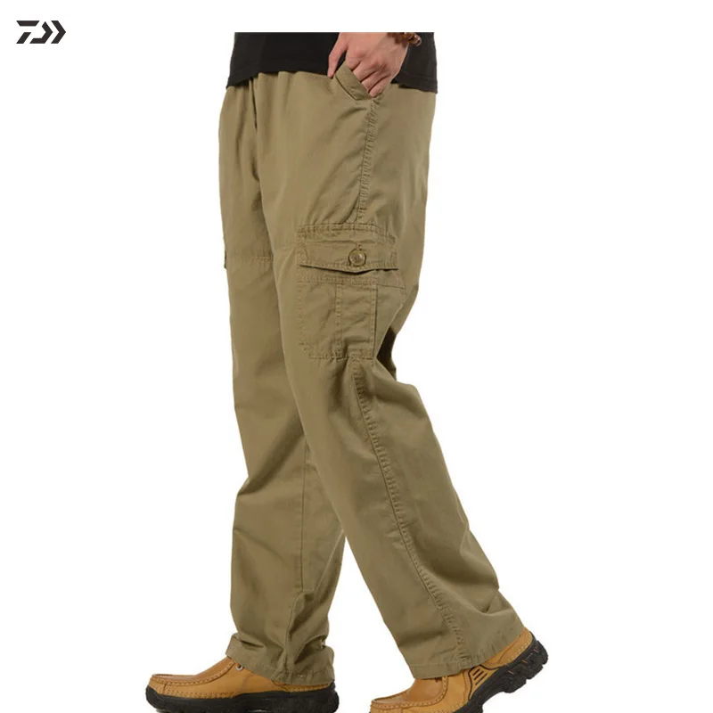 Свободные брюки Daiwa весенние дышащие брюки для рыбалки мужские однотонные быстросохнущие одежда для рыбы походная теплая одежда на молнии для рыбалки