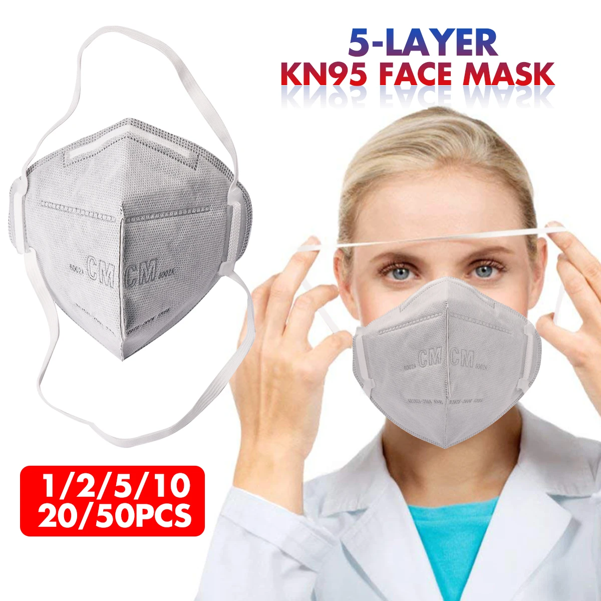 

50PCS Grey Mask Particulate Respirator Mask Foldable Non-woven Mask