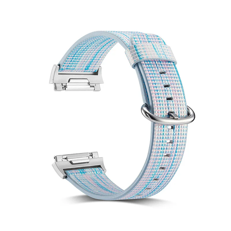 Кожаный ремешок с рисунком для fitbit, сменные ионные Ремешки для наручных часов, аксессуары для часов, браслет, черный браслет - Цвет ремешка: K