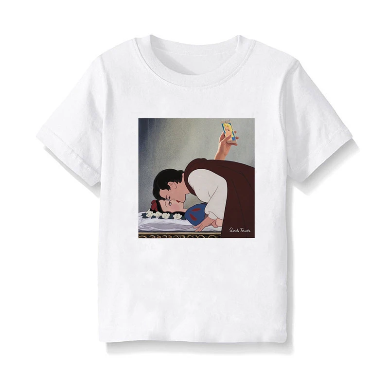 9041 Новые детские летние повседневные топы для девочек и мальчиков; Забавная детская одежда с принтом; модная детская футболка для малышей - Цвет: 9041