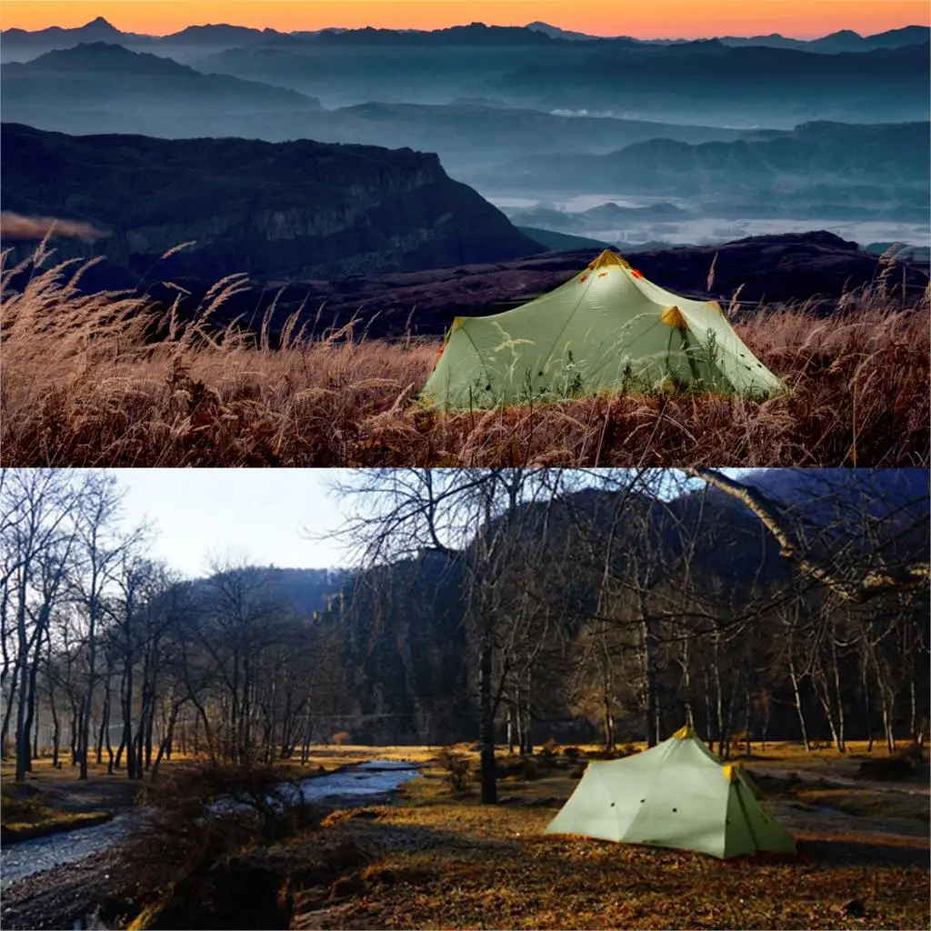 6-8 человек 4 Сезона Кемпинг Flysheet Ultralight 680 г двухстороннее силиконовое покрытие нейлон безщеточный большой водонепроницаемый складываемая палатка