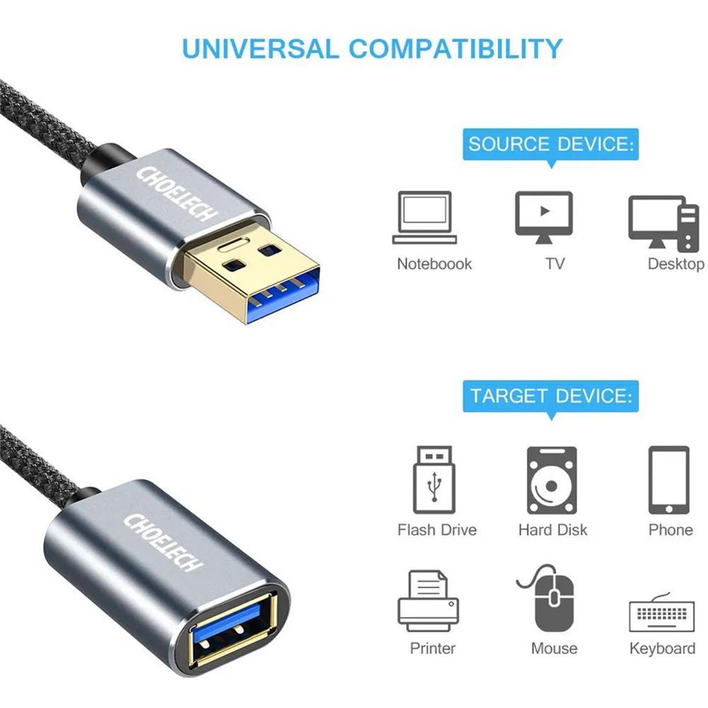 2 м USB 3 0 Удлинительный кабель штекер гнездо 5 Гбит/с| |