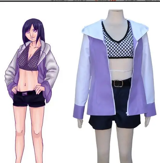 

High-Q Unisex Anime Cos NARUTO Shippuden Road to Ninja Hyuga Hinata Summer Suit Anime Cosplay Costume