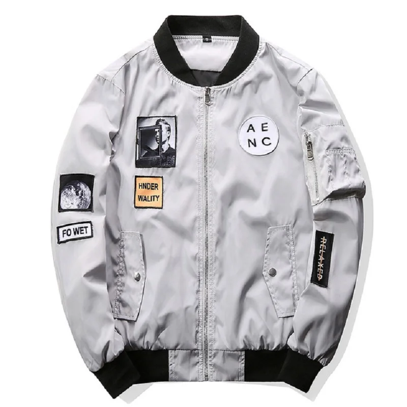 

Asstseries Fashion Men Bomber Jacket Hip Hop Patch Designs Slim Fit Pilot Bomber Jacket Coat Men Jackets Plus Size 4XL