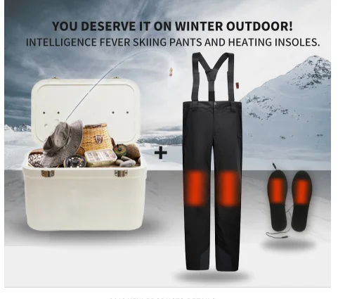 Мужские зимние уличные лыжные штаны USB Инфракрасные штаны с подогревом электрические термо сноуборд водонепроницаемые брюки SA-8