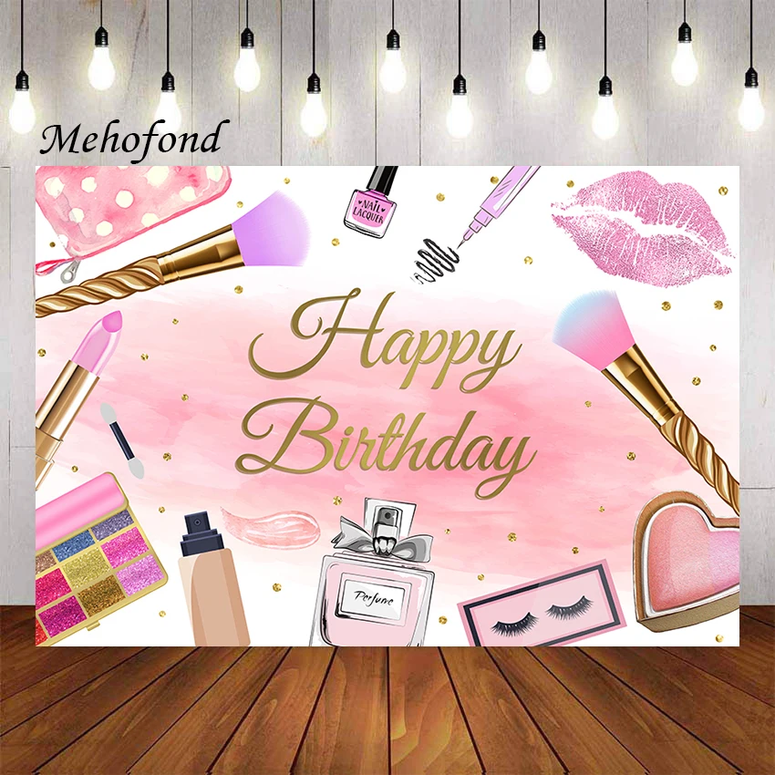 Mehofond Photography Background Pink Beauty Makeup Spa Party Women Girls Birthday Decorations Backdrop Photo Booth Studio Banner photo backdrop party decoration covers