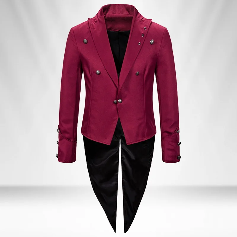 

PUIMENTIUA Performance Costumes Jackets Mens Prom Cocktali Party Dancing Classic Talicoat Presenter Fashion Stage Tuxedo