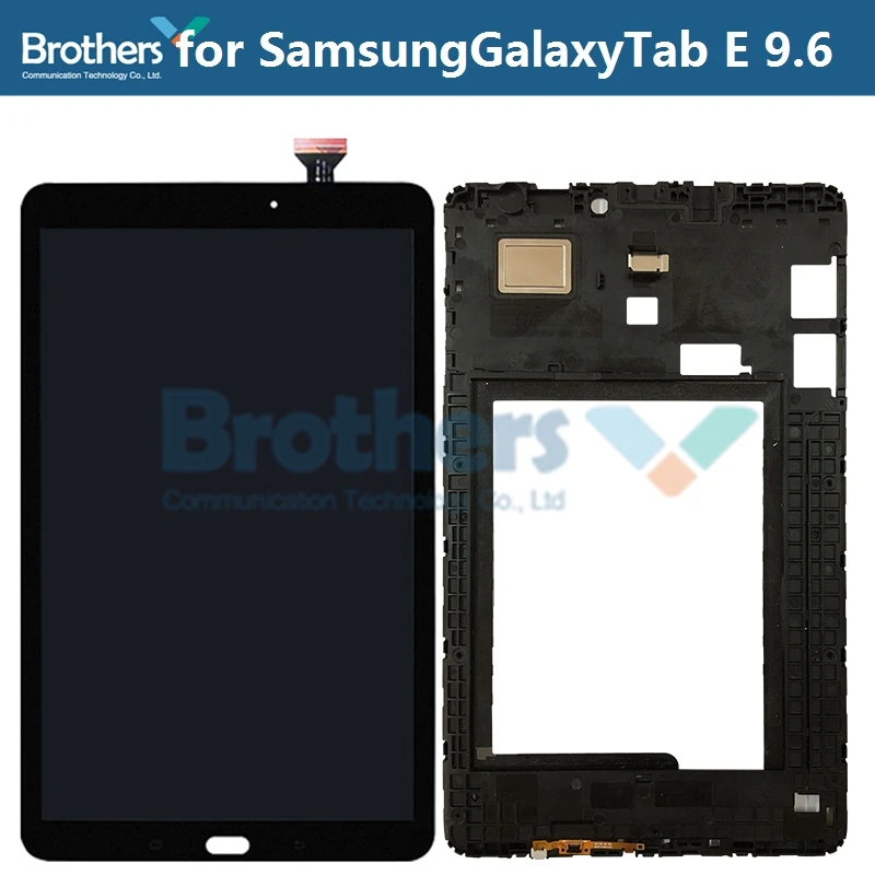 Планшетный ЖК-экран для samsung Galaxy Tab E 9,6 T560 T561 ЖК-дисплей сенсорный экран дигитайзер панель экран SM-T560 протестирован - Цвет: Black with Frame