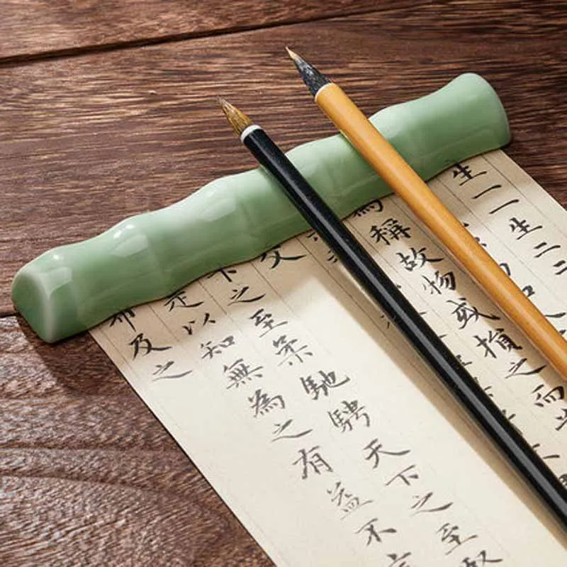 1 Pair Portable ceramics Paperweights Pen Holder Chinese Calligraphy