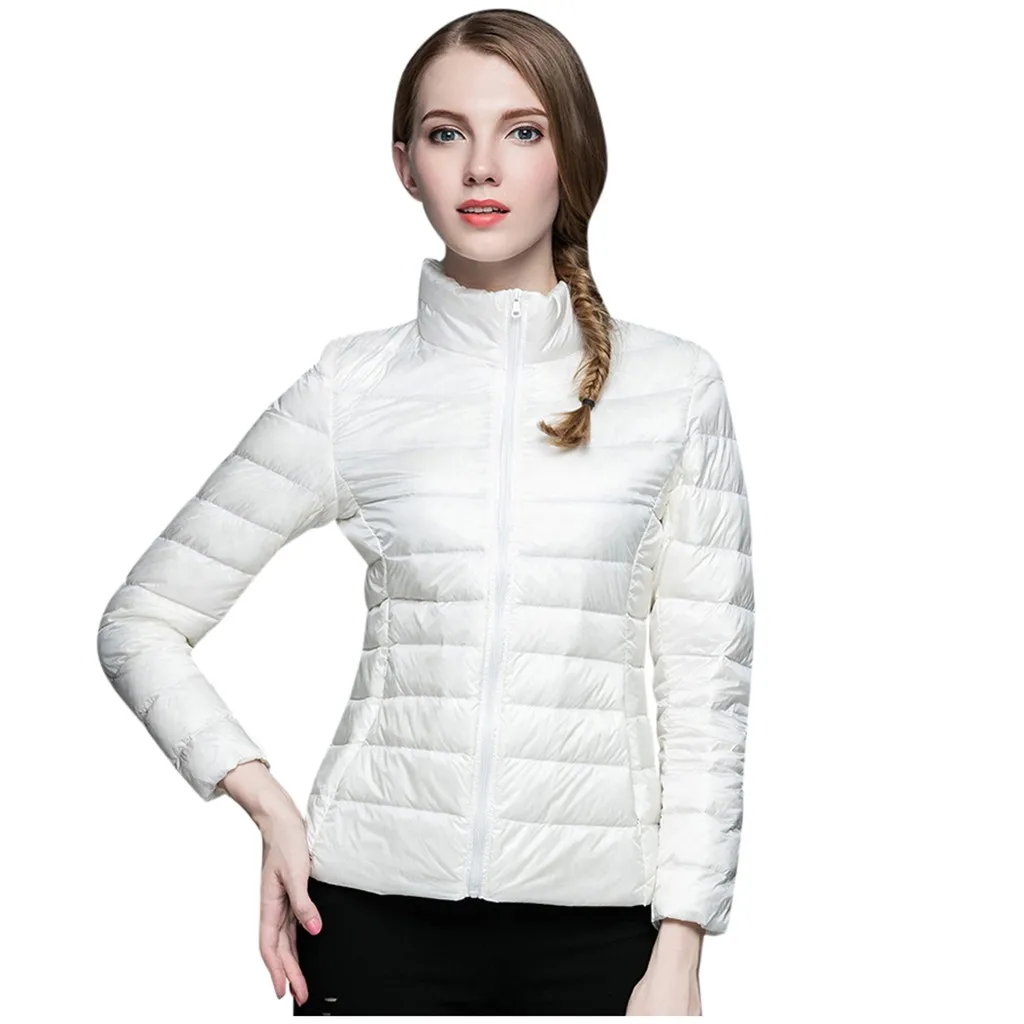 White Зимняя куртка для женщин s Parkas утепленная верхняя одежда однотонные пальто с капюшоном короткие женские тонкие хлопковые стеганые базовые Топы# J30 - Цвет: White