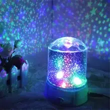 Звездное небо проекционная лампа на батарейках вращающийся прикроватный ночной Светильник Лампа для проектора красочный детский домашний декор