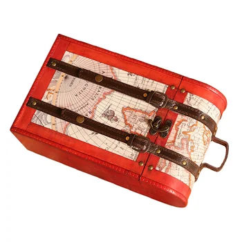 

Retro Wine Packaging Box Chinese Style Wooden Wine Gift Case PU Leather Double Bottles Container for Party Banquet Ceremony -692