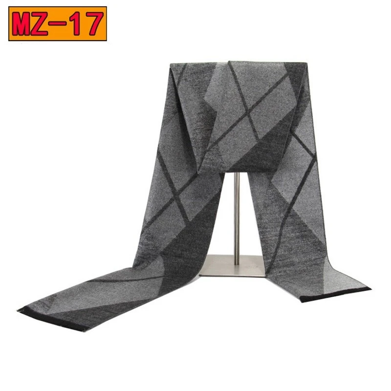 MZ-17 Новейший модный дизайн, повседневные шарфы, зимний мужской кашемировый шарф, роскошный бренд, высокое качество, теплый шейный платок, модальные шарфы для мужчин - Цвет: MZ-17
