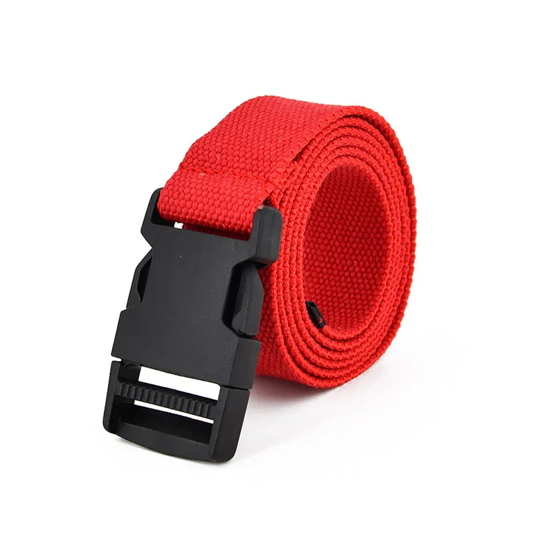 Модный черный холщовый ремень для женщин, повседневные женские поясные ремни с пластиковой пряжкой Harajuku, однотонные длинные ремни ceinture femme - Цвет: 120cm red