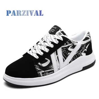 

PARZIVAL New Canvas Shoes Men Vulcanized Canvas Shoes Couple Printing Fashion Skateboard Shoes Mens Designer Sneakers Tennis Men