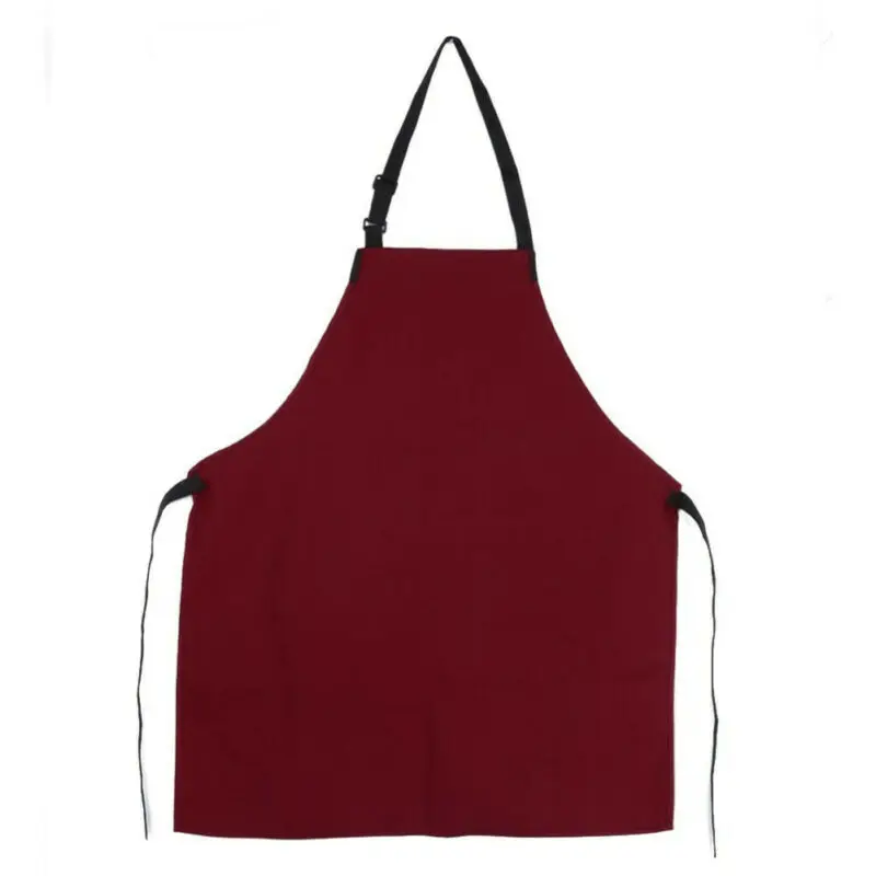 Wholesale 1PC Solid Cooking Kitchen Apron For Woman Men Chef Waiter Cafe Shop BBQ Hairdresser Aprons with Pockets Work Bibs