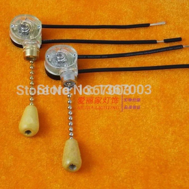 SILVER Ceiling Fan Lamp Wall Light Retro Pull Chain Cord Switch 3A 250V 6A 125V