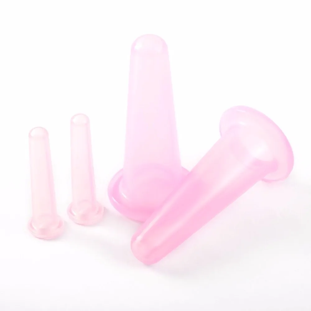 

4PCS/Set Silicone Cupping Cup Set For Body Face Neck Back Eyes Massage Vacuum Cans Anti-cellulite Massager Health Care Home Use