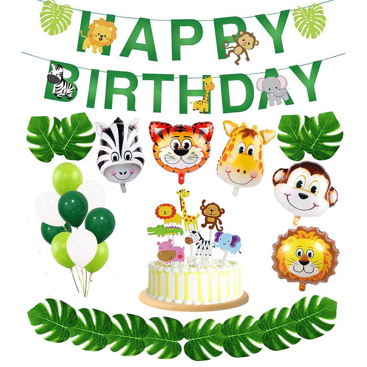 

29Pcs/set Jungle Party Balloons Decoration Kit Safari Party Baby Shower Animal Kids Birthday Balloon Zoo Themed Party Supplies
