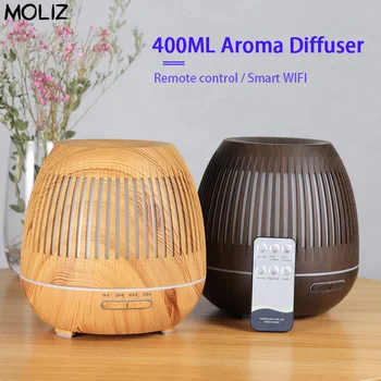 

Ultrasonic Aroma Diffuser 400ML Wood Grain Mini Humidifier Air Purifier Remote Control Aromatherapy Mist Maker for Office Home