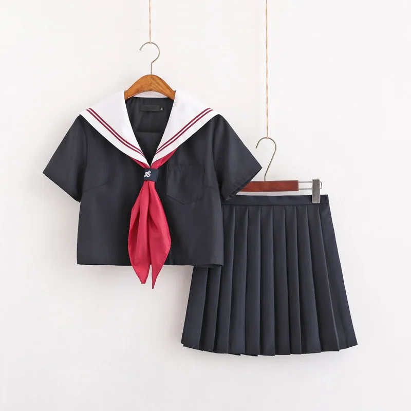 Adult Japanese Jk Costum Sailor Suit Autumn Cosplay College Middle School Uniform Dress For Girls Students Anime Pleated Skirt 4