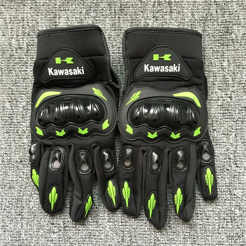 1 пара для Kawasaki мода полный палец мотоциклетные перчатки Мотокросс Luvas Guantes мото внедорожные защитные шестерни перчатки