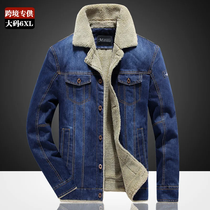 Harajuku Men Jacket Coats Winter Military Bomber Jackets Parka MaleMasculine Fashion Denim Jacket Mens Fleece Thick Coat