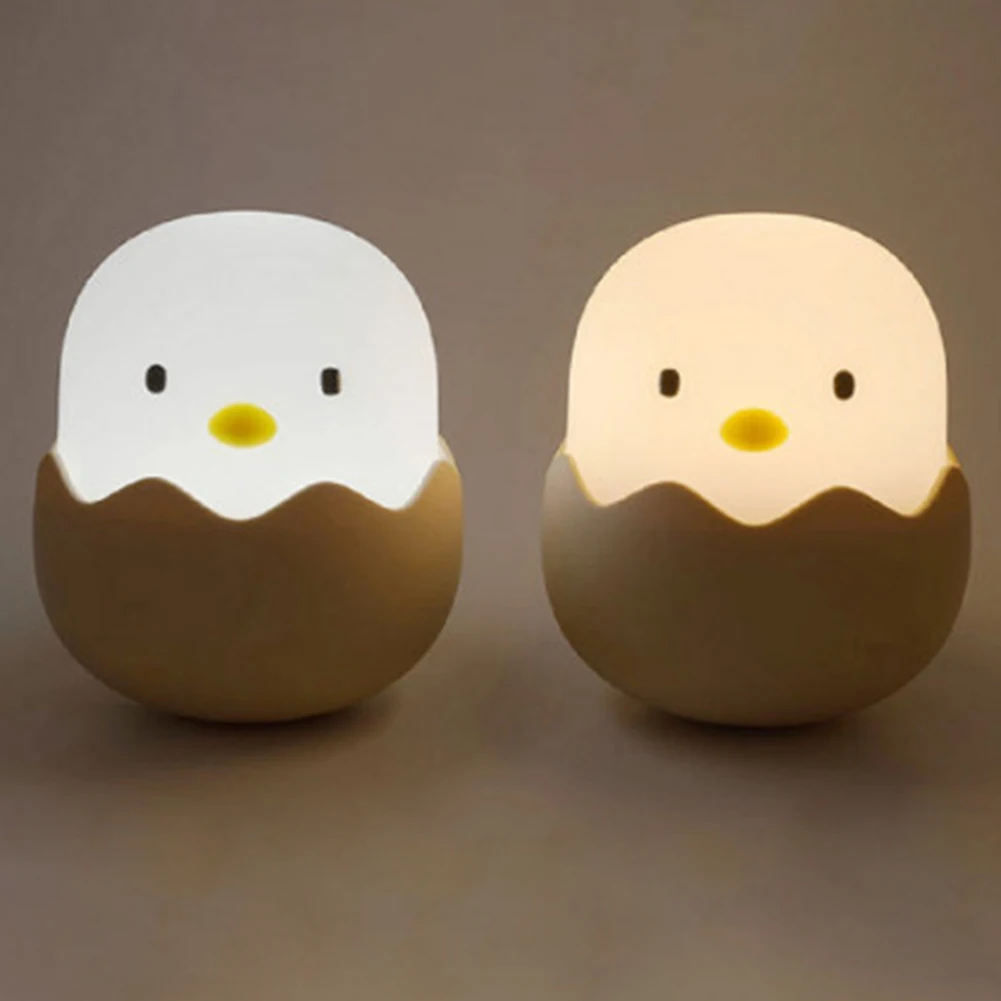 New children's baby kids USB charging romantic atmosphere night light silicone chicken egg touch sensor LED night light fashion