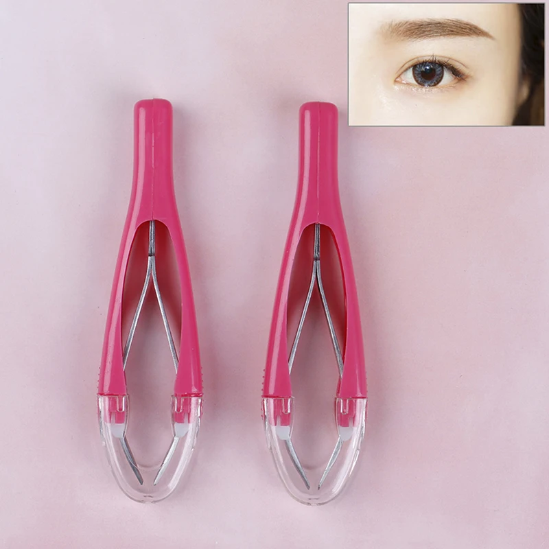 1Pc Professional Automatically Eyebrow Tweezers Retractable Stainless Steel Slant Tip Hair Removal Eyebrow Tweezer Makeup Tool