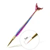 New 3 sizes available Colorful Fish Tail Design Nail Art Line Painting Pen Handy Crystal Acrylic Drawing Pen Mermaid Nail Tools 4