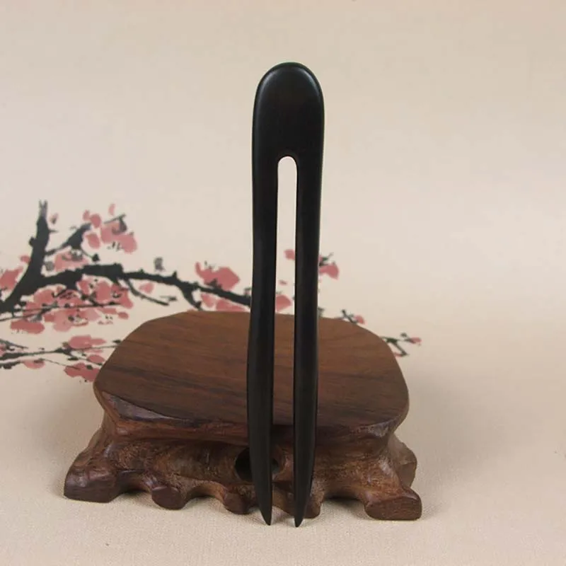 Oaoleer Women Hair Accessories Wood Hand Carved Stick Hair Combs Clips For Women Girls Vintage Elegant Ebony U Shaped Headwear