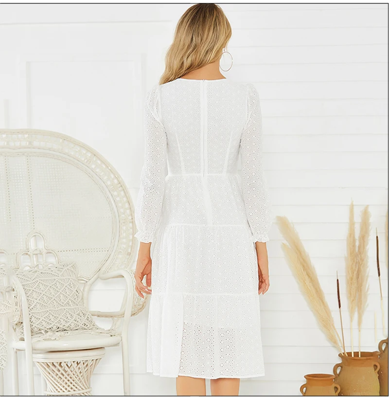 S. FLAVOR женское винтажное белое платье с квадратным воротником весенние открытые хлопковые миди платья элегантные женские тонкие А-образные платья